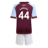 Stroje piłkarskie Aston Villa Boubacar Kamara #44 Koszulka Podstawowej dla dzieci 2025-26 Krótki Rękaw (+ szorty)
